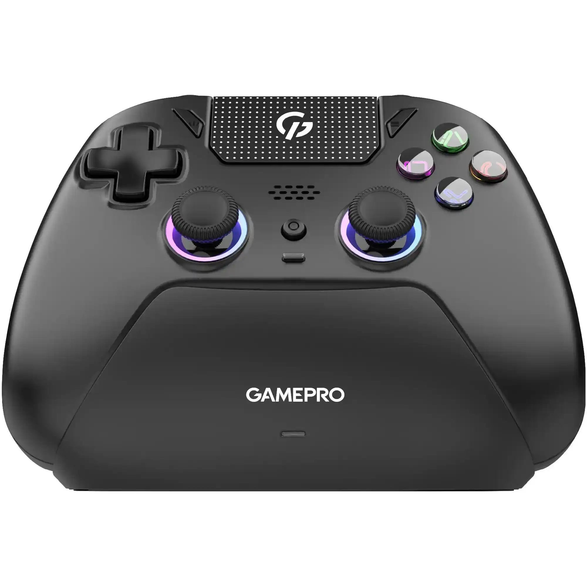 Купити Геймпад GamePro із зарядною станцією 2.4G/BT 5.1/USB (Switch/PS/PC/iOS/Android) RGB Black (GPS20BDOC - фото 1