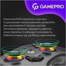 Купити Геймпад GamePro із зарядною станцією BT 5.3/USB/2.4 ГГц (Switch/PC/iOS/Android) RGB Black (GPX13BDOC - фото 4