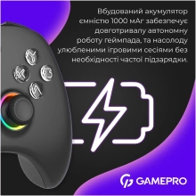 Купити Геймпад GamePro із зарядною станцією BT 5.3/USB/2.4 ГГц (Switch/PC/iOS/Android) RGB Black (GPX13BDOC - фото 6