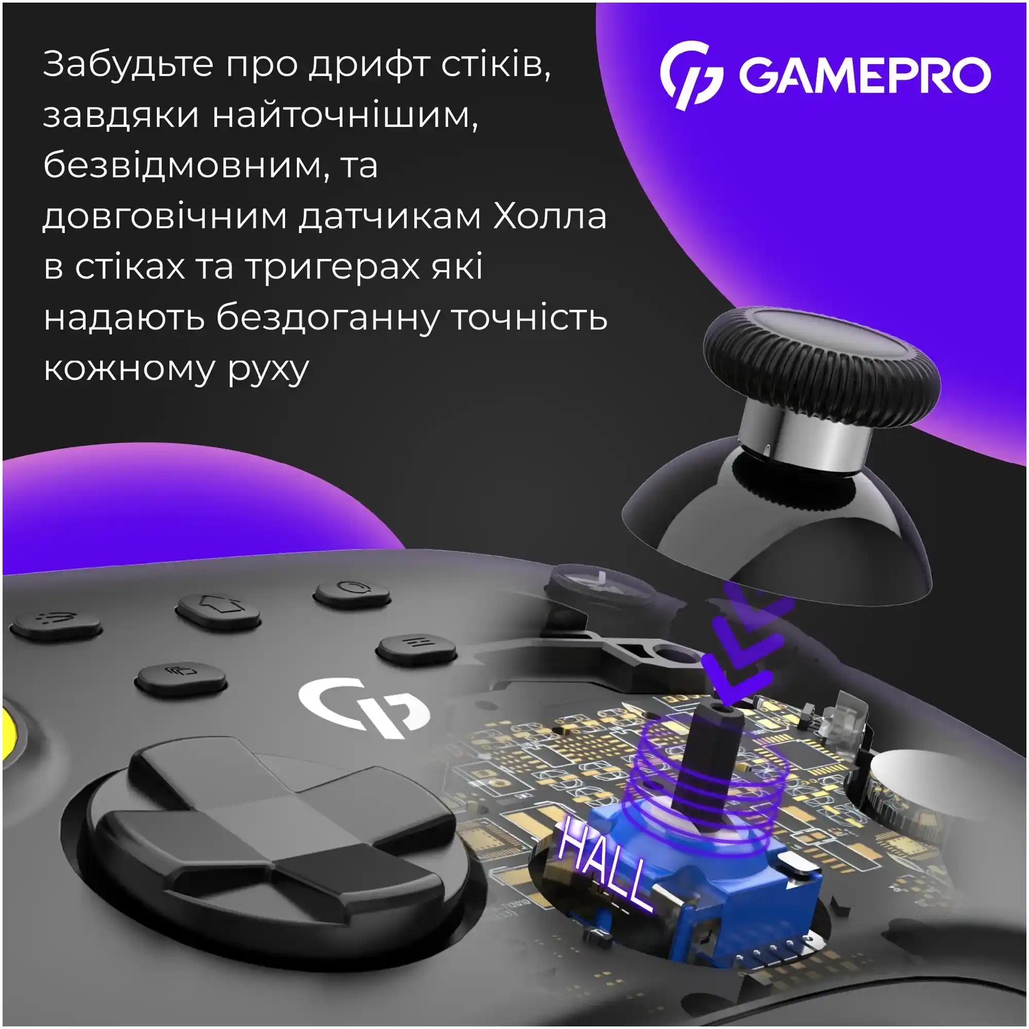 Купити Геймпад GamePro із зарядною станцією BT 5.3/USB/2.4 ГГц (Switch/PC/iOS/Android) RGB Black (GPX13BDOC - фото 11