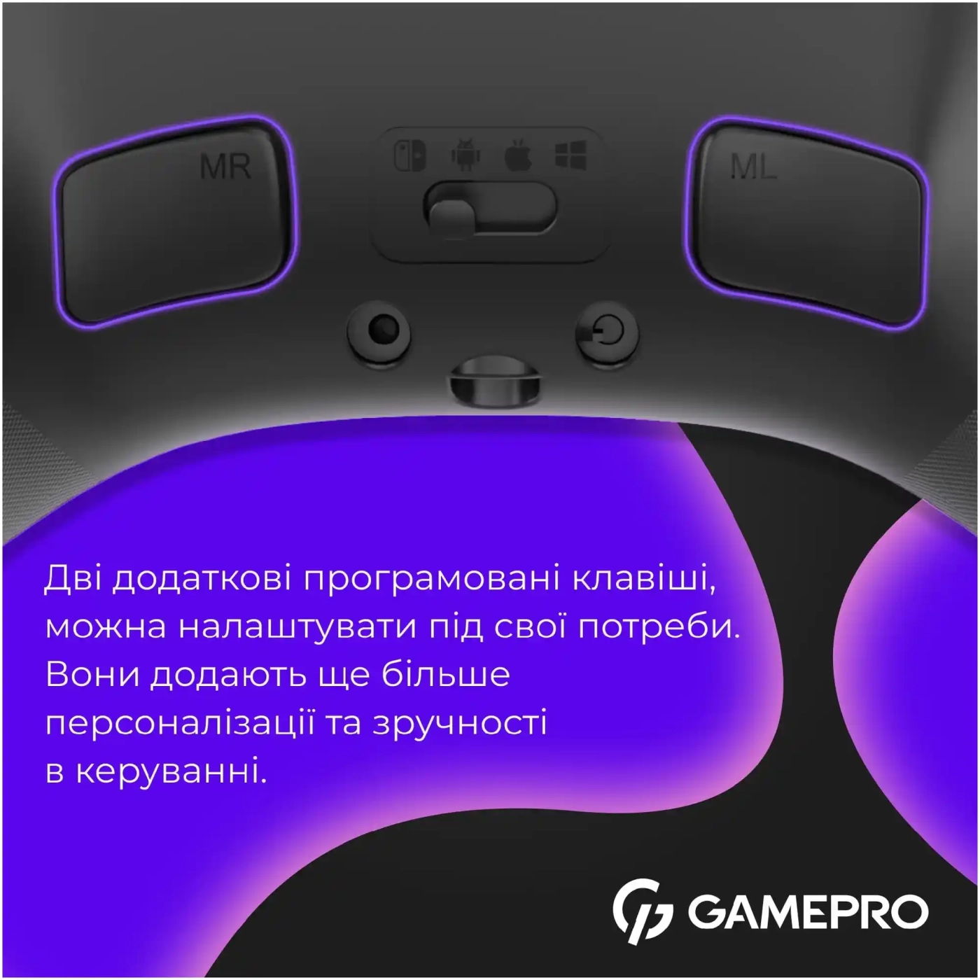 Купити Геймпад GamePro із зарядною станцією BT 5.3/USB/2.4 ГГц (Switch/PC/iOS/Android) RGB Black (GPX13BDOC - фото 13