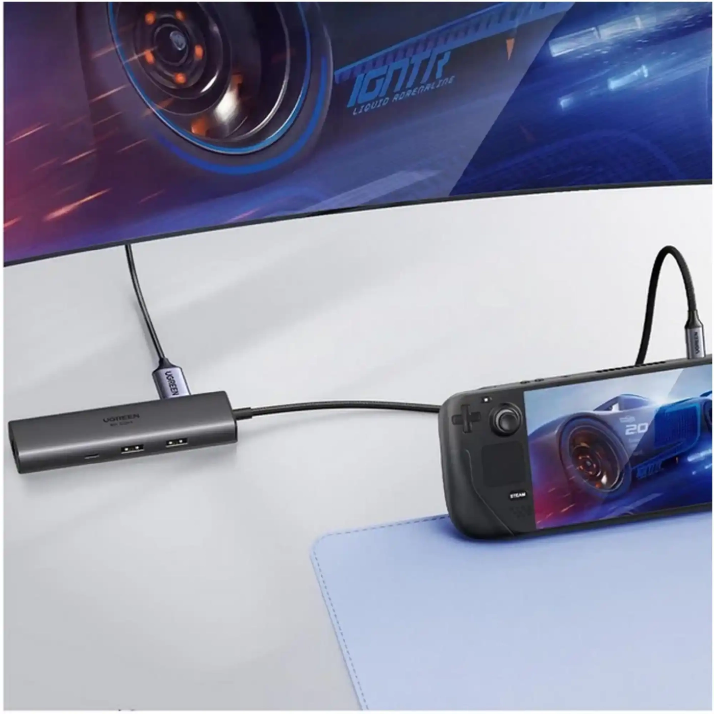 Купить USB-хаб Ugreen USB-C to HDMI + 2xUSB 3.2 + USB-C 3.2 + RJ45 + PD CM512 gray (45000) - фото 7