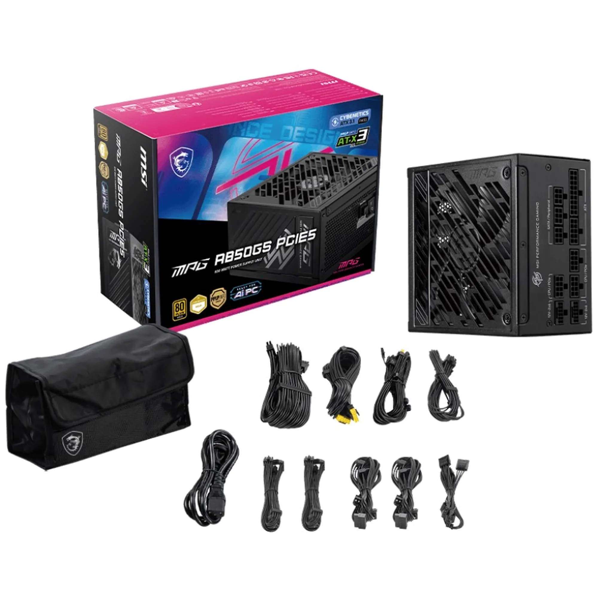 Купити Блок живлення MSI MPG A850GS PCIE5 850W 80+ Gold - фото 5