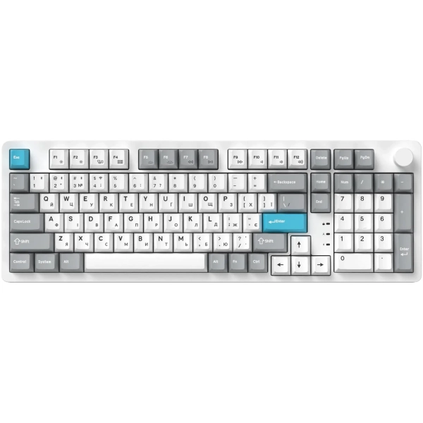 Купити Клавіатура GamePro Asgard Drakkar Keychron Super Red Switch Wireless/Bluetooth/USB-C White (MK305WH) - фото 2