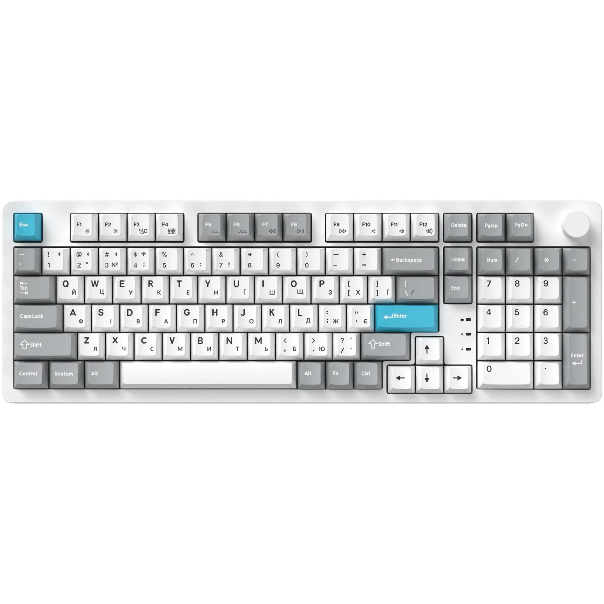 Купити Клавіатура GamePro Asgard Drakkar Keychron Super Red Switch Wireless/Bluetooth/USB-C White (MK305WH) - фото 2