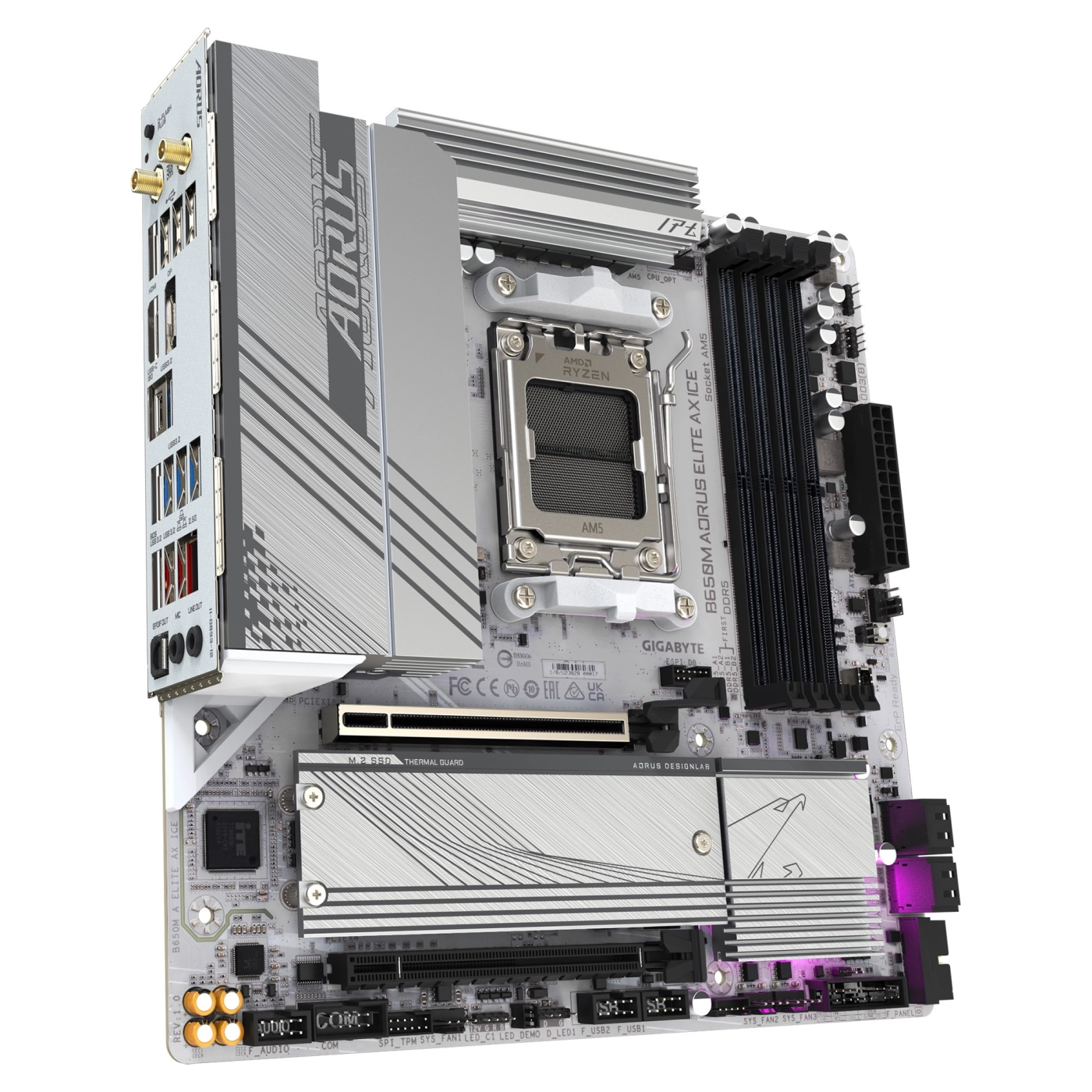 Купить Материнская плата GIGABYTE B650M AORUS ELITE AX ICE - фото 2