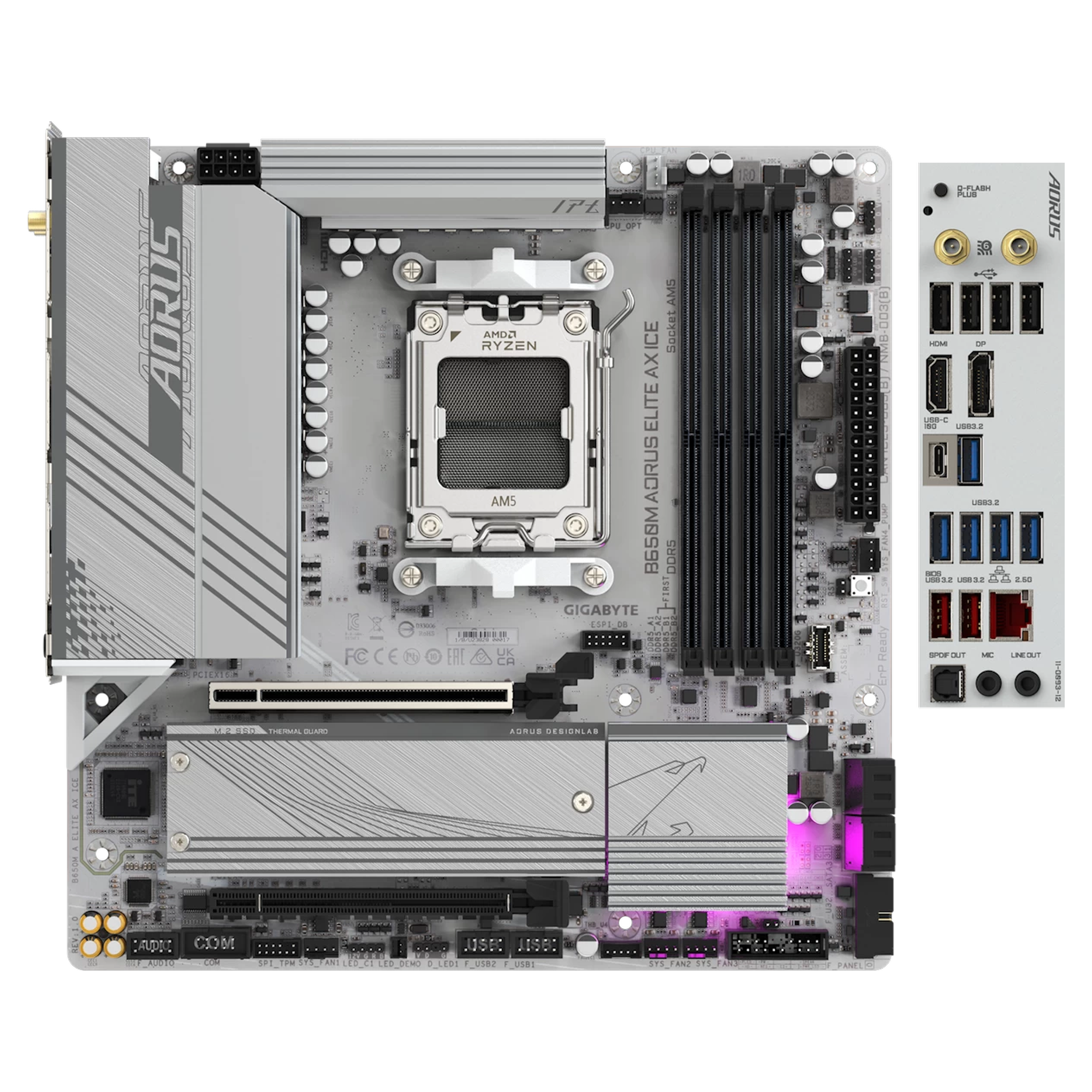 Купить Материнская плата GIGABYTE B650M AORUS ELITE AX ICE - фото 4