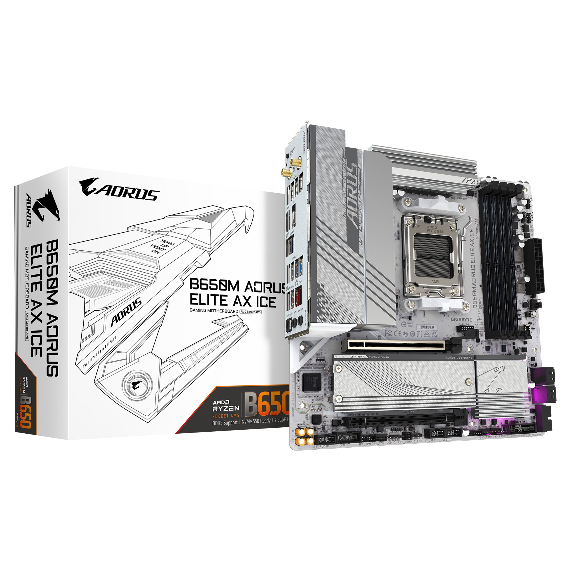 Купить Материнская плата GIGABYTE B650M AORUS ELITE AX ICE - фото 6