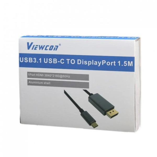 Купить Кабель Viewcon 4K 60Hz USB-C to DisplayPort 1.5м Black (TE392) - фото 3