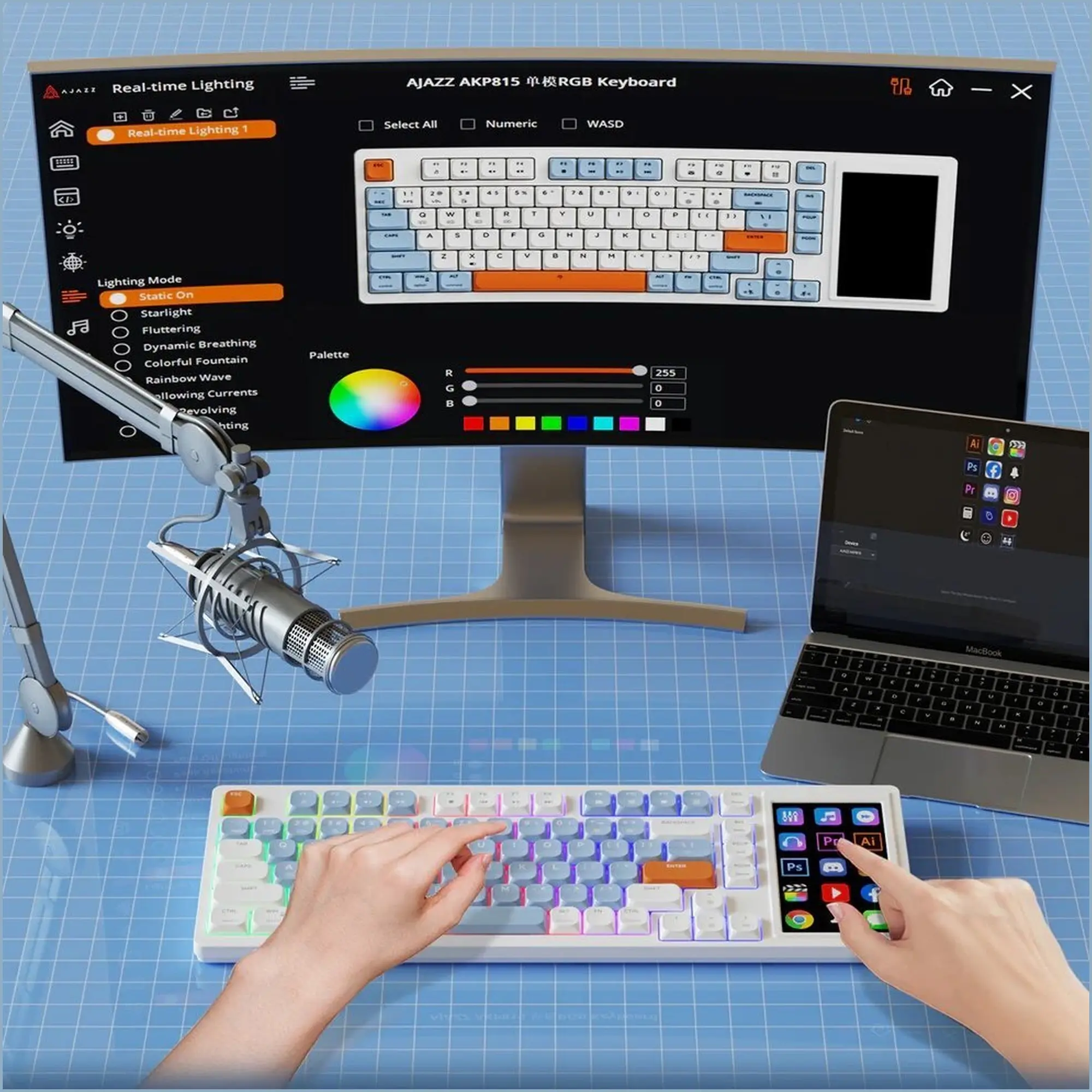 Купить Клавиатура Ajazz AKP815 Red Switch White/Blue/Orange (AKP815-R-WBO) - фото 6