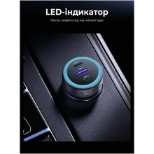Купити Автомобильное зарядное устройство UGREEN EC307 3xUSB 30W (2xUSB-C + USB-A) QC 4.0 Gray (45843) - фото 2