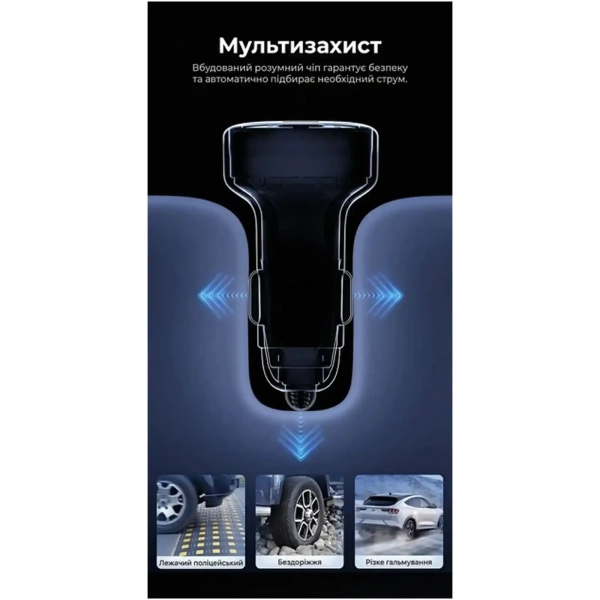 Купити Автомобильное зарядное устройство UGREEN EC307 3xUSB 30W (2xUSB-C + USB-A) QC 4.0 Gray (45843) - фото 3