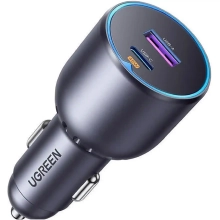 Купити Автомобильное зарядное устройство UGREEN EC701 USB-C PD + USB-A 63W Fast Car Charger Gray (35023) - фото 1