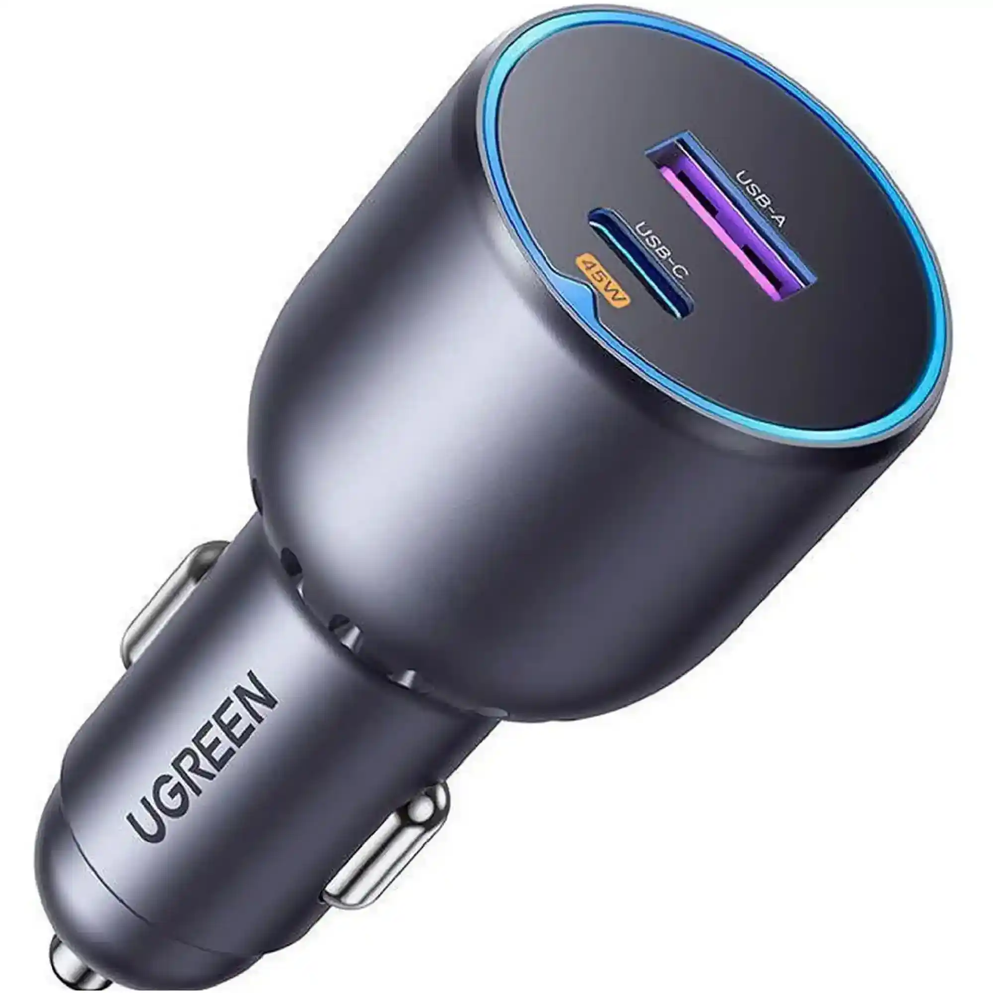 Купити Автомобильное зарядное устройство UGREEN EC701 USB-C PD + USB-A 63W Fast Car Charger Gray (35023) - фото 1