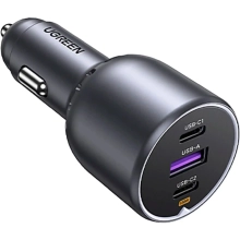 Купити Автомобильное зарядное устройство UGREEN EC705 2xUSB-C PD + USB-A 130W Fast Car Charger Gray (35025) - фото 2