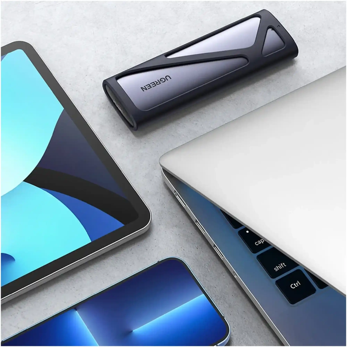 Купити Зовнішня кишеня для SSD M.2 (NVME) M-KEY UGREEN 3.1 GEN2 CM400 Gray with C to C and C to A cable (90264) - фото 5