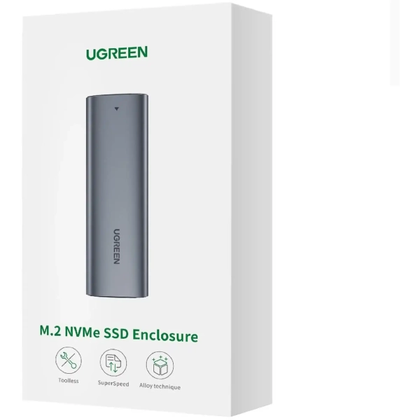 Купить Внешний карман для SSD M.2 (NVME) M-KEY UGREEN 3.1 GEN2 CM400 with C to C and C cable Gray (10902) - фото 4