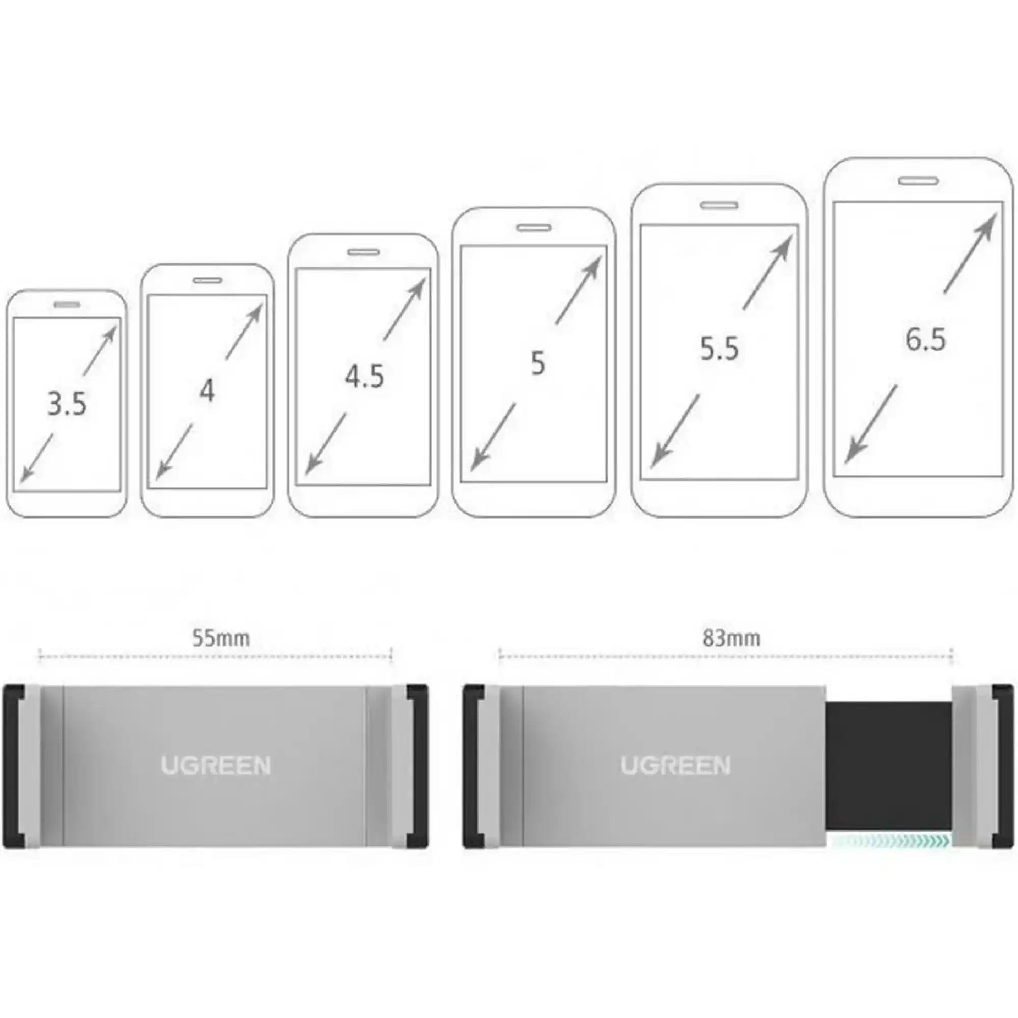 Купить Автомобильный держатель UGREEN LP120 Black (10422) - фото 2