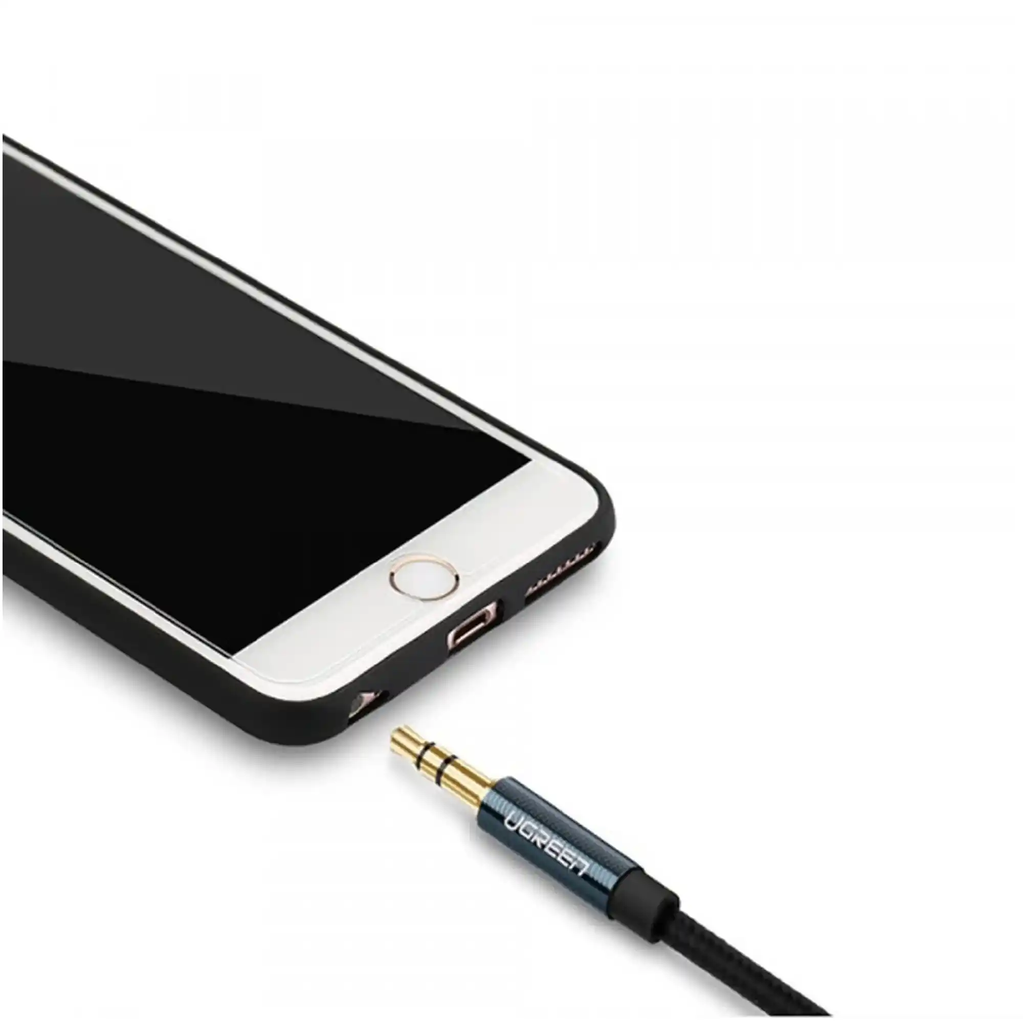 Купити Кабель UGREEN AV112 Angled Cable 3.5mm Male to 3.5mm Male Cable Gold Plated Metal Case with Braid 1m Blue (60179) - фото 3