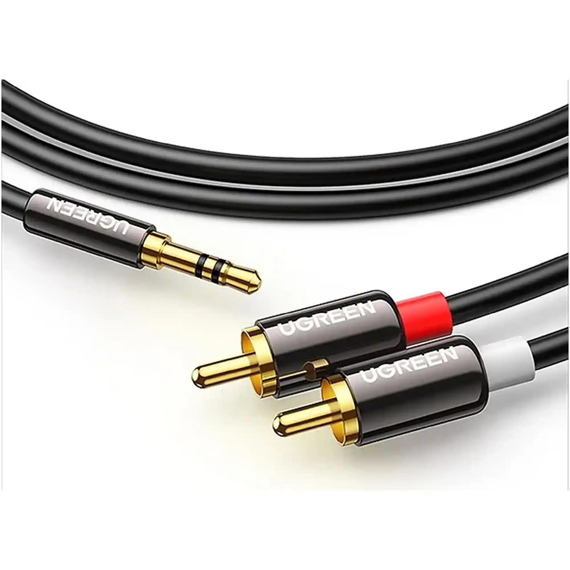 Купить Кабель UGREEN AV116 3.5mm Male to 2 RCA Male Cable 5m Black (10591) - фото 4