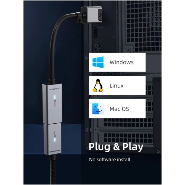 Купить Адаптер Cabletime 4K 60Hz DisplayPort - HDMI Gray (CP20A) - фото 5