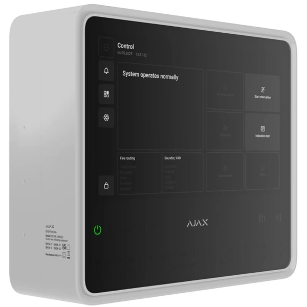 Купить Беспроводной прибор приемочно-контрольный пожарный (ППКП) с поддержкой устройств для защиты от вторжения Ajax EN54 Fire Hub Jeweller White (000057094) - фото 2