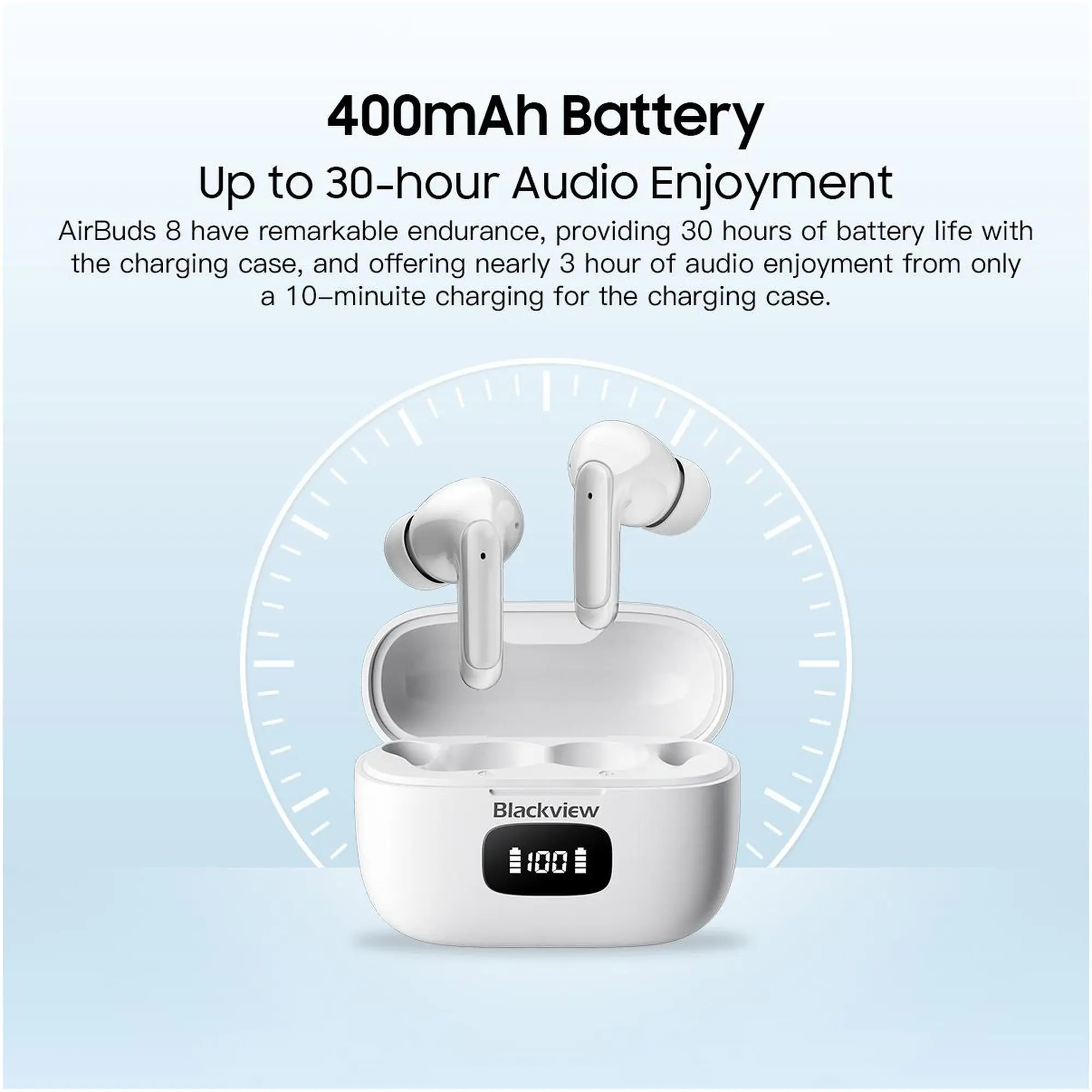 Купити Навушники  BlackviewAirBuds 8 Arctic White (6931548315971) - фото 10