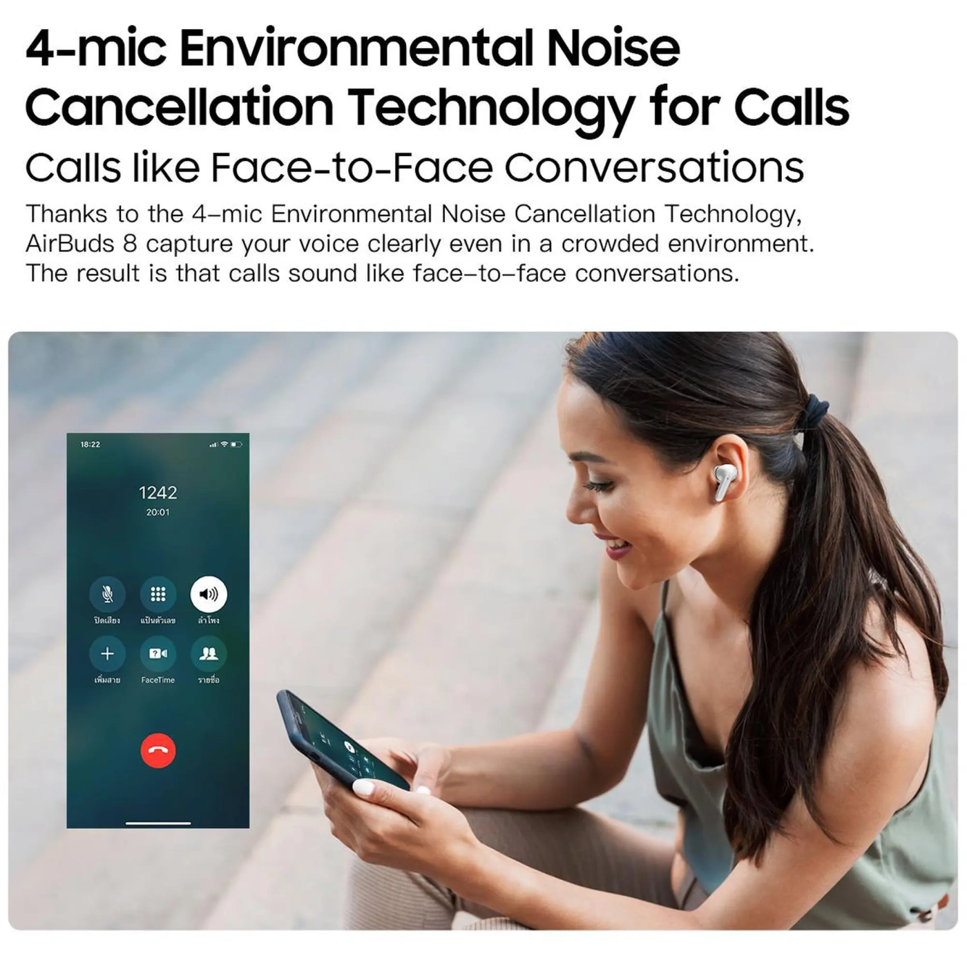 Купити Навушники  BlackviewAirBuds 8 Arctic White (6931548315971) - фото 13