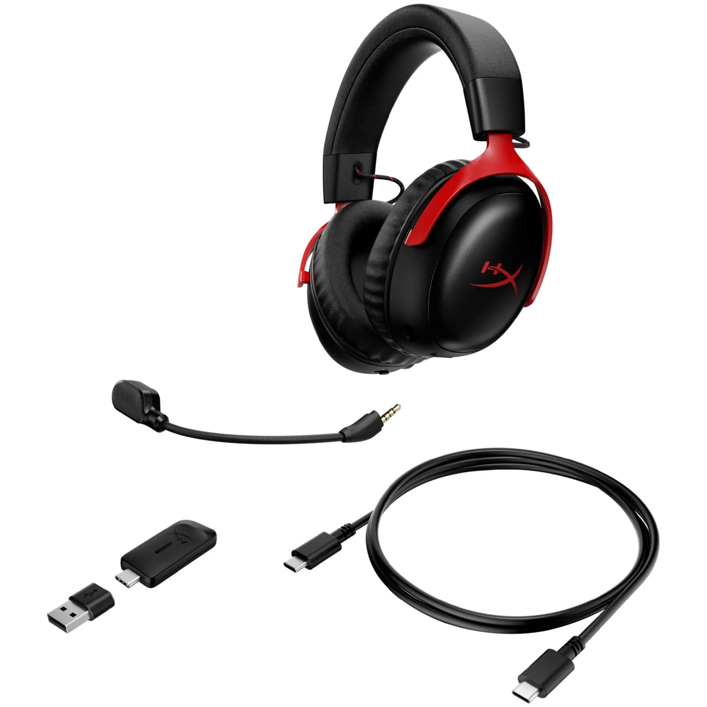 Купити Навушники HyperX Cloud III S Wireless/USB-A/USB-C Black/Red (A59Z0AA) - фото 7