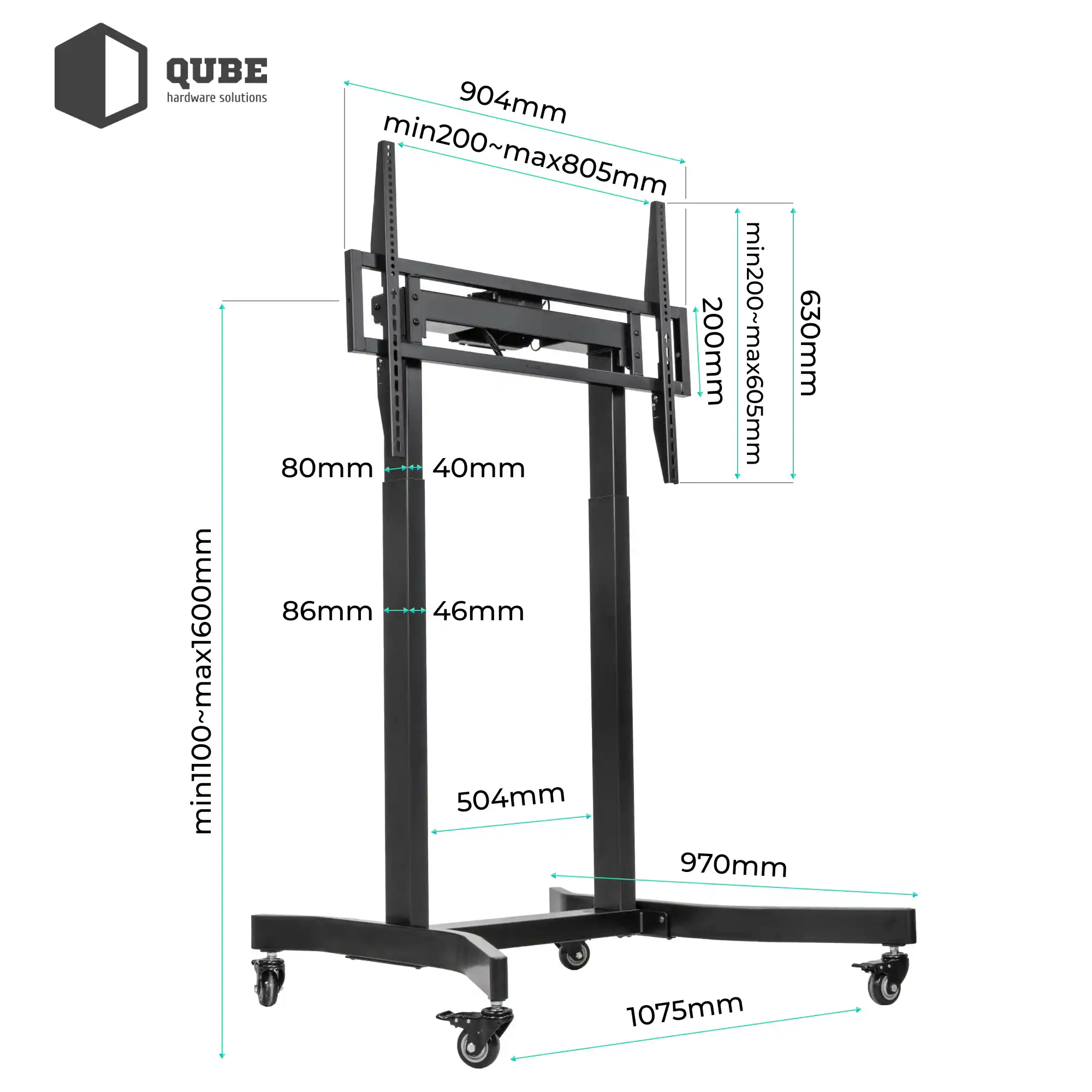 Купити Стійка з кріпленням для телевізора Qube 100B120 до 100" 120kg max (100B120) - фото 7