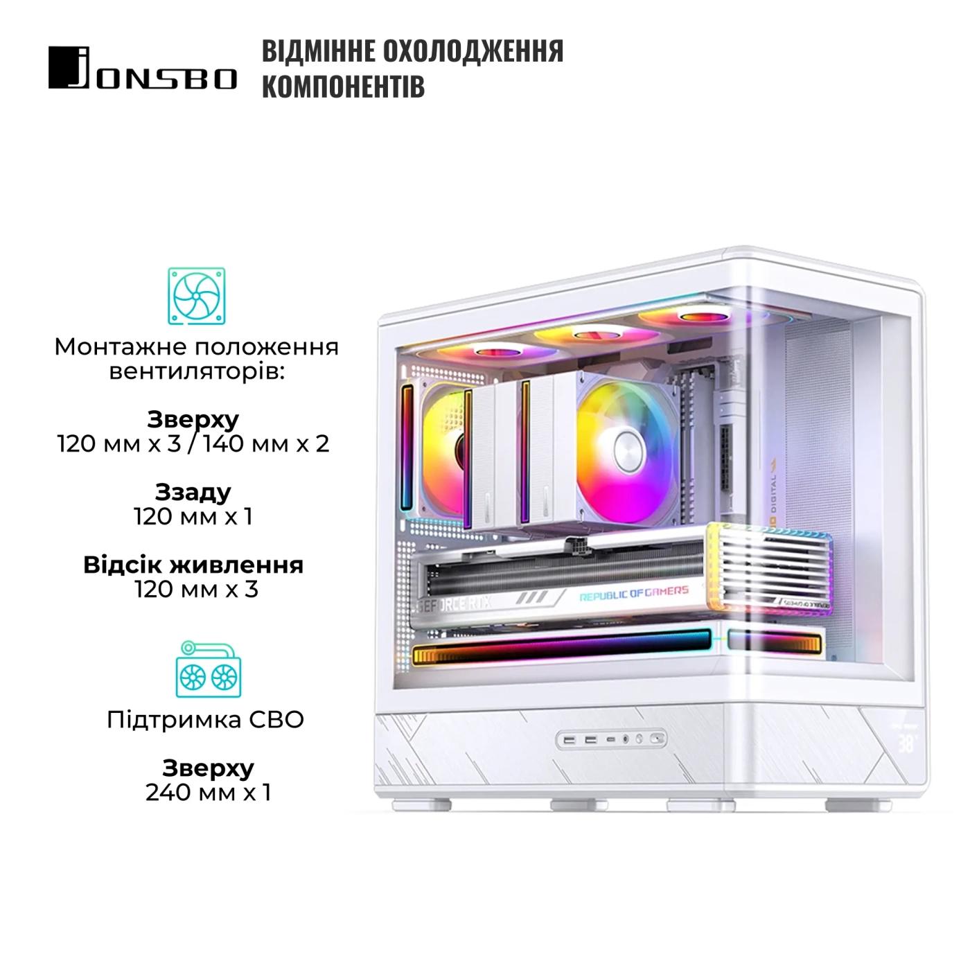 Купить Корпус JONSBO D200 White - фото 4