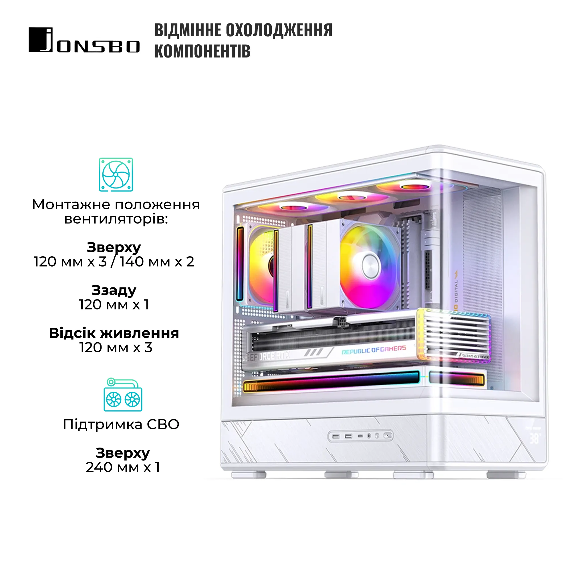 Купить Корпус JONSBO D200 White - фото 4