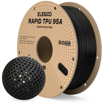 Купити Rapid TPU Filament (пластик) для 3D принтера ELEGOO 1кг, 1.75мм, чорний (50.203.0631) - фото 1