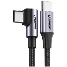 Купить Кабель UGREEN US255 USB-C - USB-C 90° 60W 2m Gray/Black (50125) - фото 3