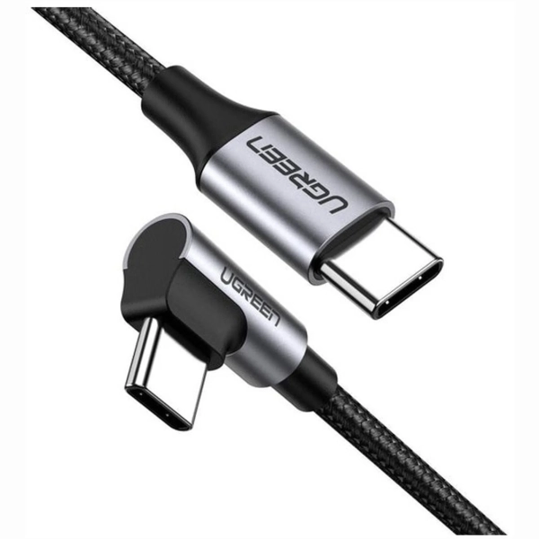 Купити Кабель UGREEN US255 USB-C - USB-C 90° 60W 1m Gray/Black (50123) - фото 2