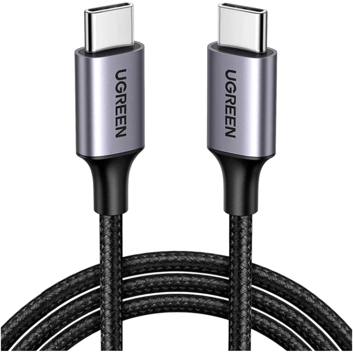 Купить Кабель UGREEN US261 USB-C - USB-C 60W 1m Gray/Black (50150) - фото 1