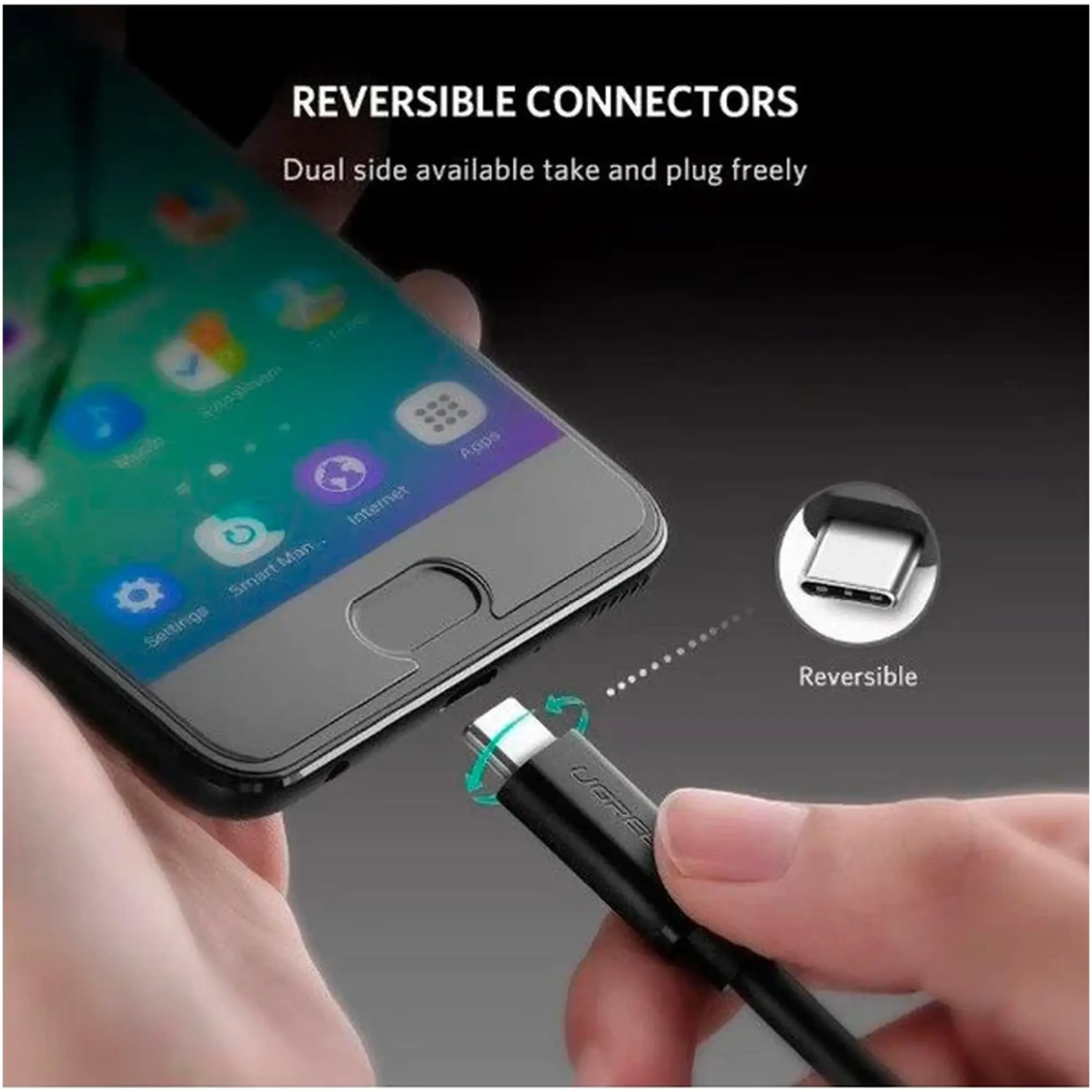 Купити Кабель UGREEN US286 USB-C - USB-C 3A 2m Black (10306) - фото 3