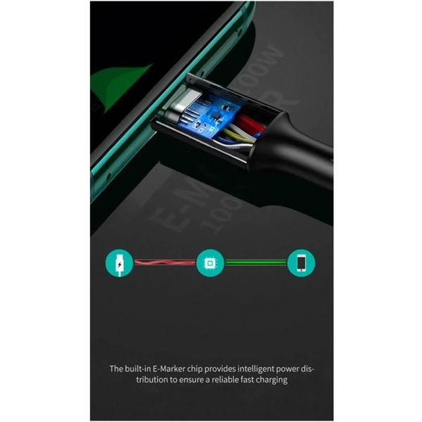 Купити Кабель UGREEN US300 USB-C - USB-C 100W 5A 2m Black (80372) - фото 2