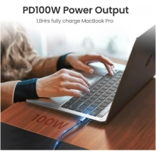 Купити Кабель UGREEN US334 USB-C 2.0 to Angled USB-C M/M Cable Aluminium Shell with Braided 1m Black (70643) - фото 5