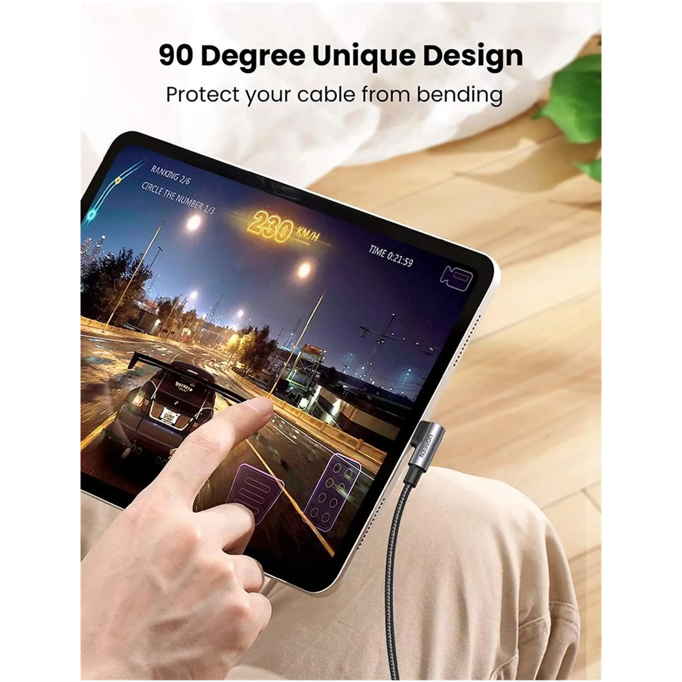 Купить Кабель UGREEN US335 USB 2.0 Type-C M-M 2m Gray (70698) - фото 2