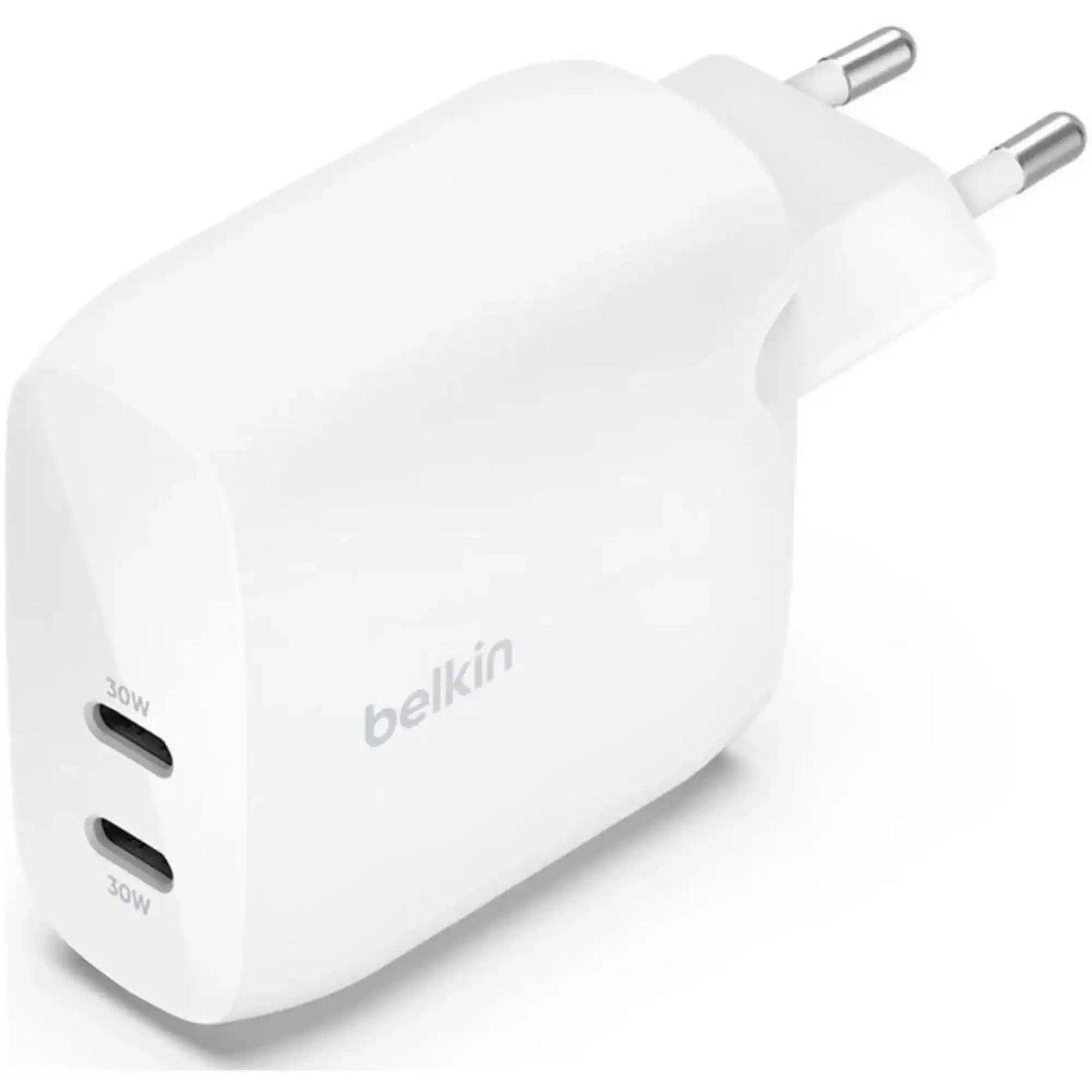 Купити Зарядний пристрій Belkin 30W 2хUSB-С White (WCB010VFWH) - фото 1