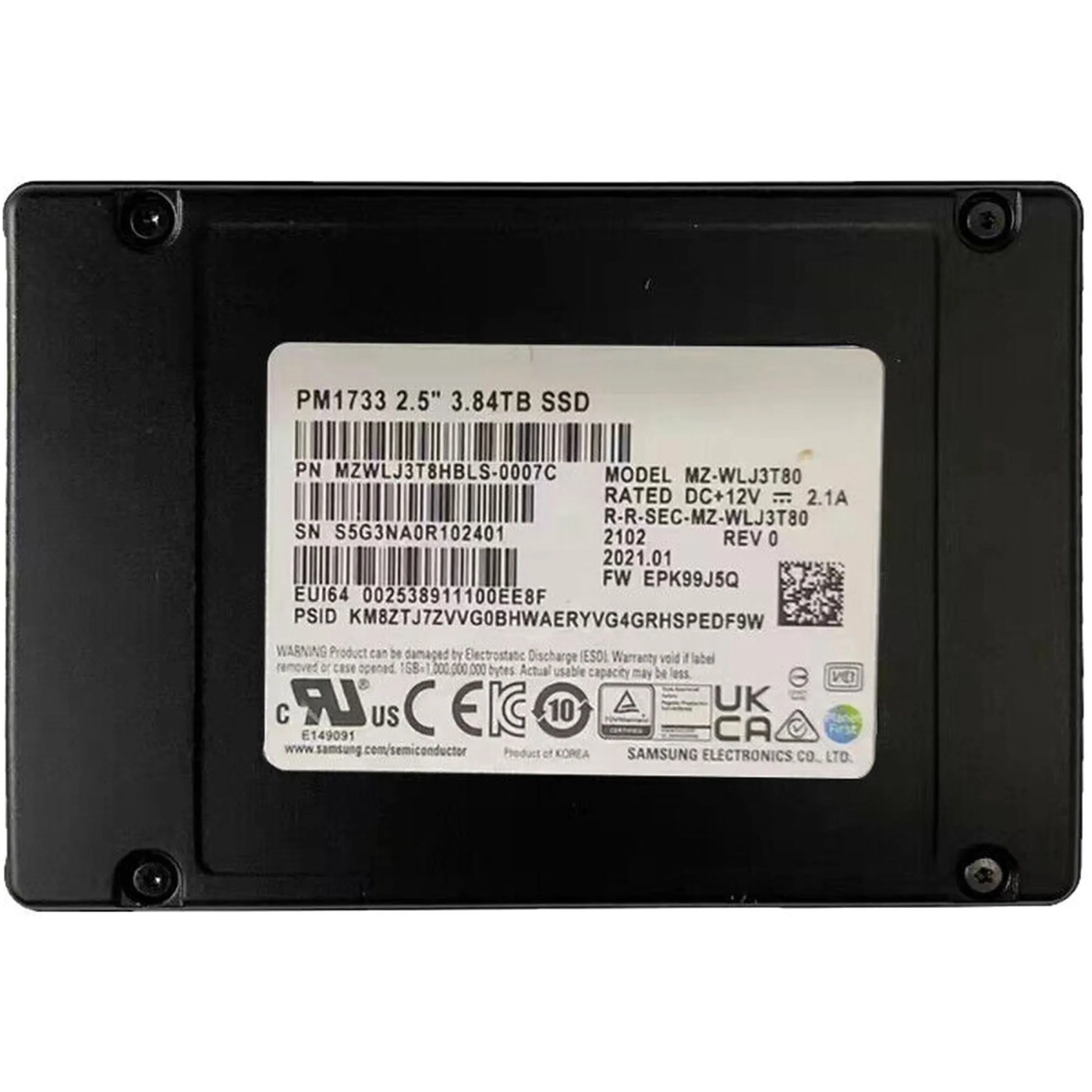 Купити SSD диск Samsung PM1733 3.84TB U.2 2.5" OEM (MZWLJ3T8HBLS-00007) - фото 2