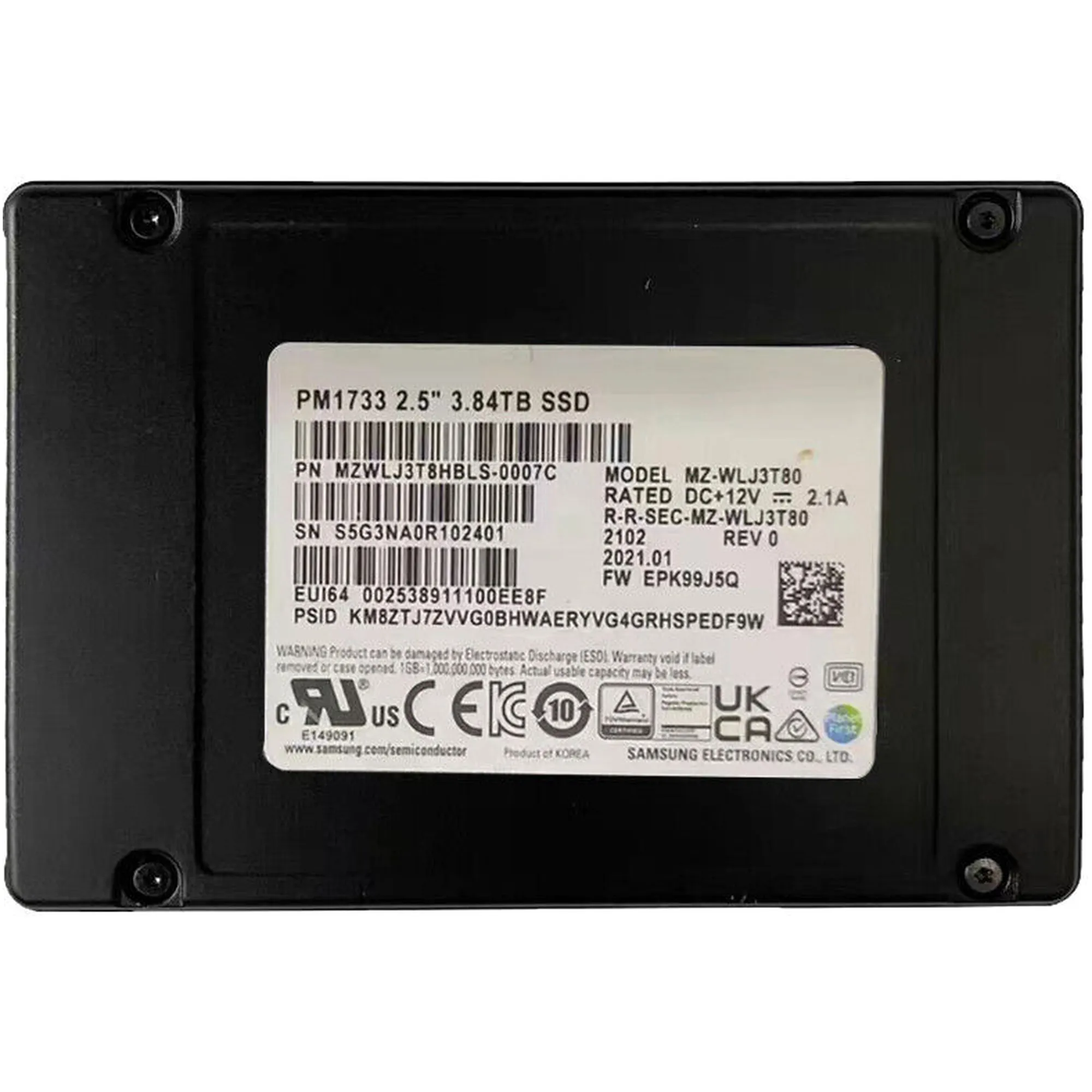 Купити SSD диск Samsung PM1733 3.84TB U.2 2.5" OEM (MZWLJ3T8HBLS-00007) - фото 2