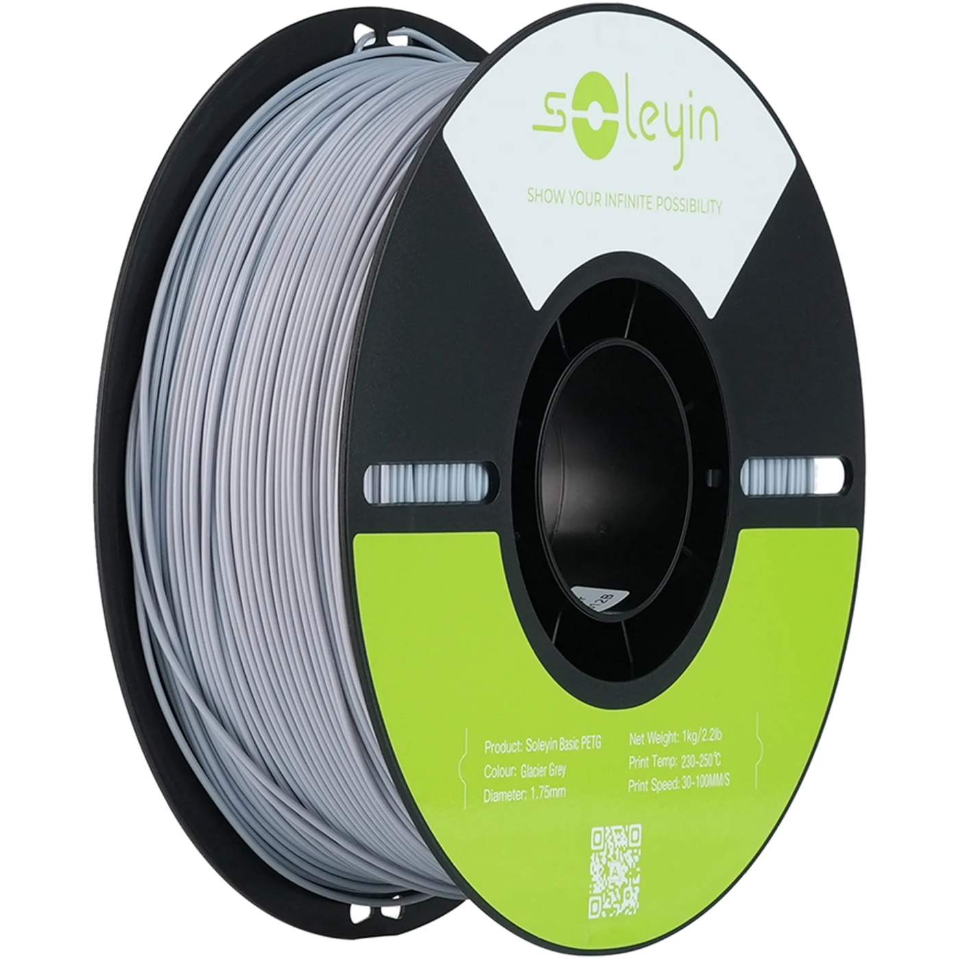 Купити PETG Filament (пластик) для 3D принтера CREALITY Soleyin 1кг, 1.75мм, льодяний сірий (3301030166) - фото 1