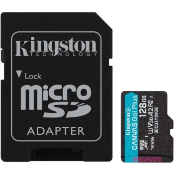 Купить Карта памяти Kingston 128GB microSDXC сlass 10 UHS-I U3 V30 A2 Canvas Go Plus G4 (SDCG4/128GB) - фото 1