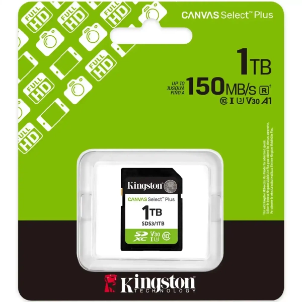 Купить Карта памяти Kingston 1TB SDXC Canvas Select Plus Gen3 150 MB/s C10 UHS-I U3 V30 SDS3/1TB (SDS3/1TB) - фото 3