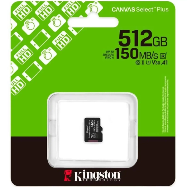 Купить Карта памяти Kingston 512GB microSDXC class 10 UHS-I U3 V30 A1 Canvas Select Plus (SDCS3/512GBSP) - фото 3