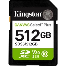 Купить Карта памяти Kingston 512GB SDXC Canvas Select Plus Gen3 1 50MB/s C10 UHS-I U3 V30 SDS3/512GB - фото 1