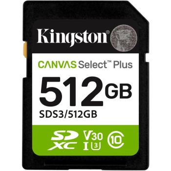 Купить Карта памяти Kingston 512GB SDXC Canvas Select Plus Gen3 1 50MB/s C10 UHS-I U3 V30 SDS3/512GB - фото 1