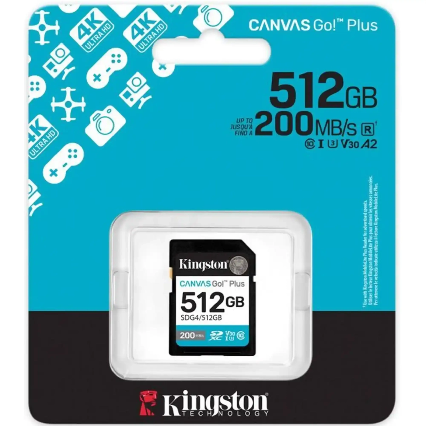 Купить Карта памяти Kingston SDXC 512GB Canvas Go! Plus Class 10 UHS-I U3 V30 (SDG3/512GB) - фото 3